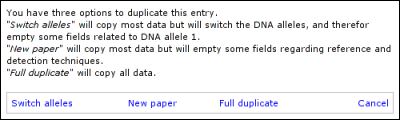 Your options to duplicate a sequence variant.