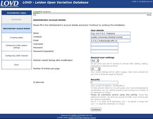 Administrator account details