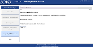 Configuring LOVD modules Configuring LOVD modules